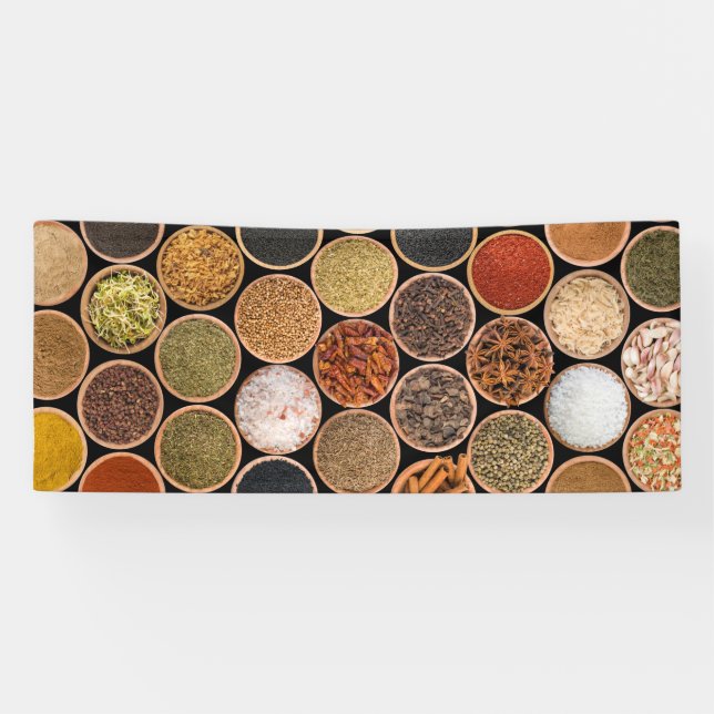 Lona Diversas especias e ingredientes alimentarios (Horizontal)
