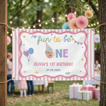 Diversión al Cumplir 1 Rayas Rosadas Cumpleaños