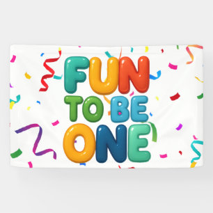 Lona Diversión al ser Uno, Confeti Colorido Cumpleaños