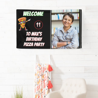 Lona Diversión de cumpleaños con pizza Fiesta de pizza 