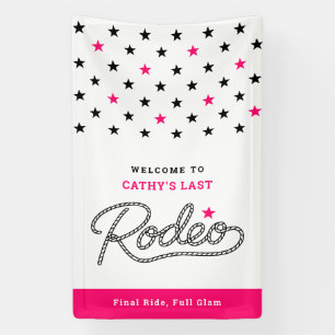 Lona Diversión Rosa Caliente Su Último Rodeo Despedida