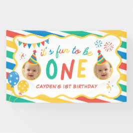 Lona Diversión Ser Un Niño Colorido 1er Cumpleaños
