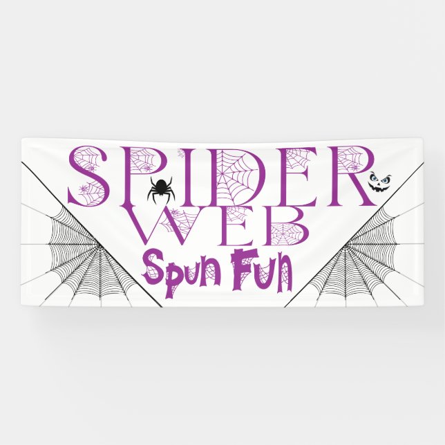 Lona Divertida Halloween Spun Fun Spider Web (Horizontal)
