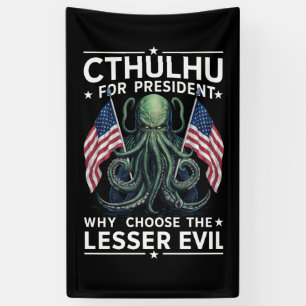 Lona Divertidas elecciones 2024 Cthulhu para presidente