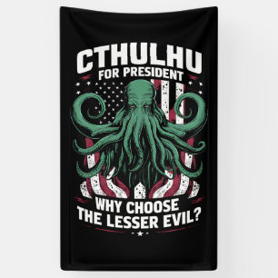 Lona Divertidas Elecciones 2024 Cthulhu Presidente