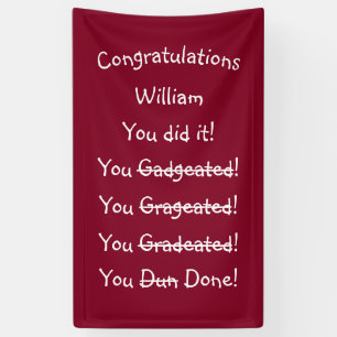 Lona Divertidas felicitaciones al partido de graduación