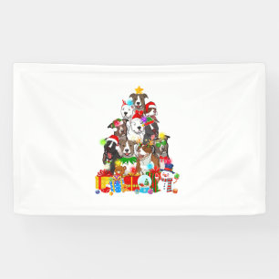 Lona Divertido árbol de Navidad de Pitbull ilumina a pe