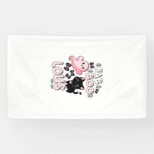 Lona Divertido fantasma rosa de Halloween gato fabuloso