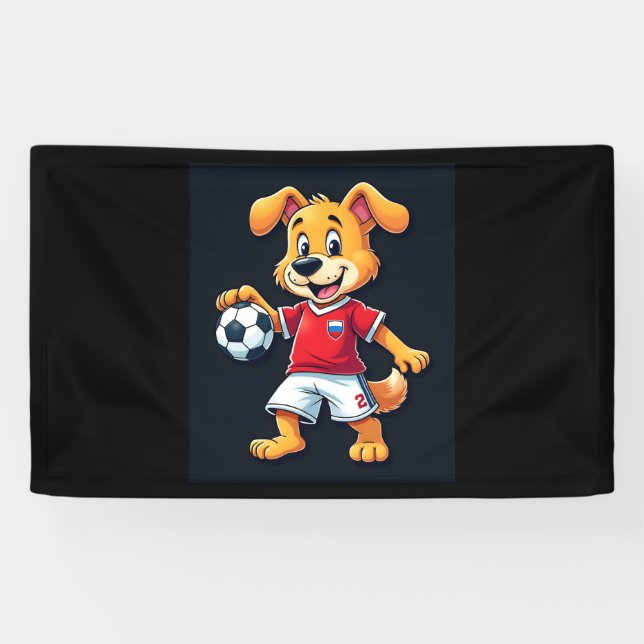 Lona Divertido perro canino Rusia Soccer Jersey ruso Fo (Horizontal)