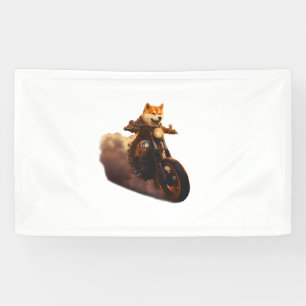 Lona Divertido , Shiba Inu, Motocicleta, Perro, Marione