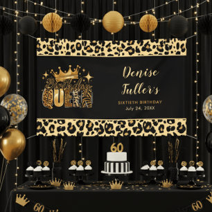 Lona Diviértete Leopardo Cumpleaños Reina Sesenta Cumpl
