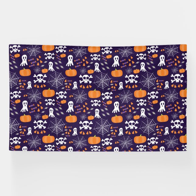 Lona Diviértete patrón de Halloween (Horizontal)