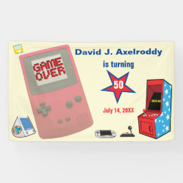 Lona Diviértete Retro Video Jugador 🎮 Cumpleaños 50