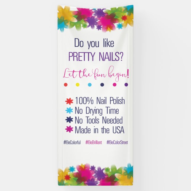 Lona Do you like pretty Nails banner Color Street (Vertical)
