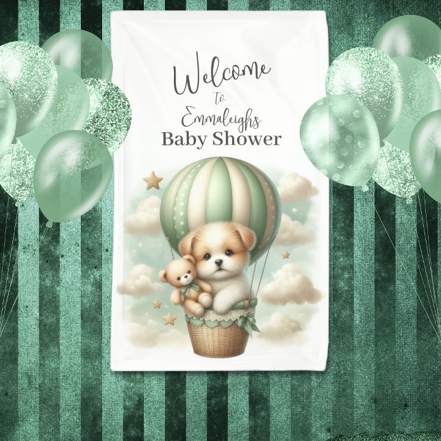 Lona Dog Adventure Balloon Baby Shower Vertical Welcome (Subido por el creador)