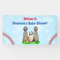 Dog and Baby Boy Baseball Baby Shower