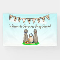 Dog and Baby Boy Baseball Baby Shower