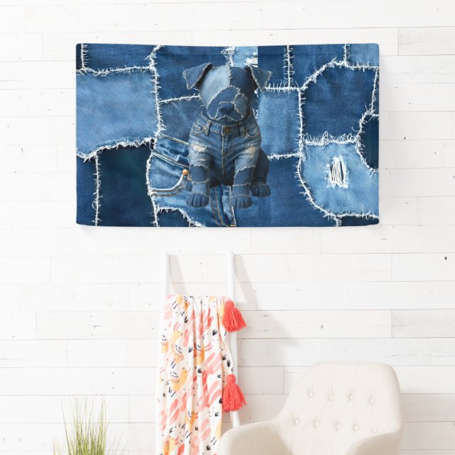 Lona Dog Patchwork Art Denim (In situ)