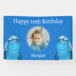 Lona Dolphin Blue Ocean 10.ª fiesta de cumpleaños