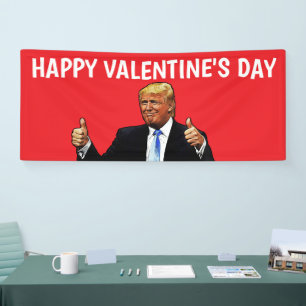 LONA DONALD TRUMP EL DÍA DE SAN VALENTÍN FIESTA BANNER 