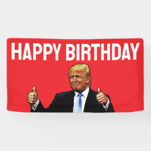 LONA DONALD TRUMP FELIZ BANNER FIESTA DE CUMPLEAÑOS