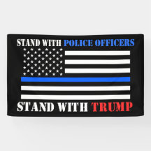 Donald Trump Mike Pence Stand with Police Officers