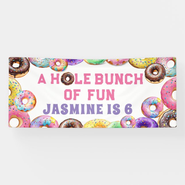 Lona Donut Birthday Party Hole Bunch Fun (Horizontal)