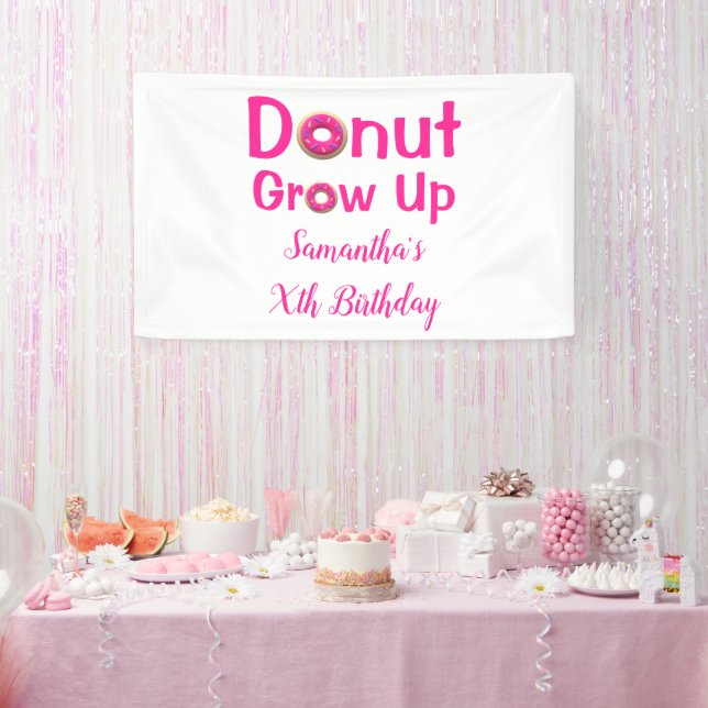 Lona Donut Crecer Cumpleaños (Fiesta)