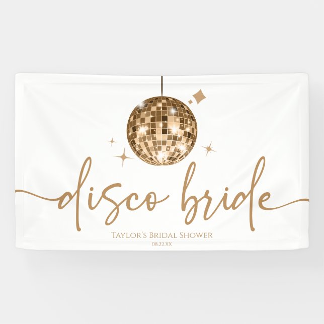 Lona Dorada Disco Ball Disco Bridal Bridal Shower (Horizontal)
