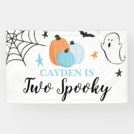 Lona Dos calabazas azules espeluznantes de Halloween Cu