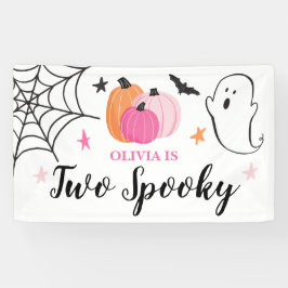 Lona Dos calabazas rosadas espeluznantes de Halloween C