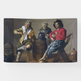 Lona Dos niños y un Chica haciendo música (músicos)