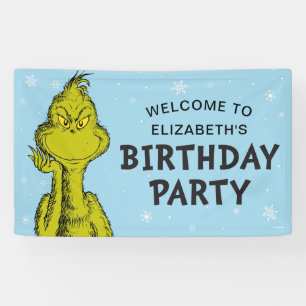 Lona Dr. Seuss Grinch Cumpleaños de Invierno Bienveni