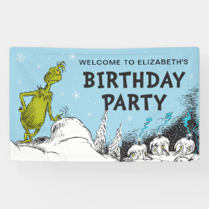 Lona Dr. Seuss Grinch Cumpleaños de Invierno Bienveni