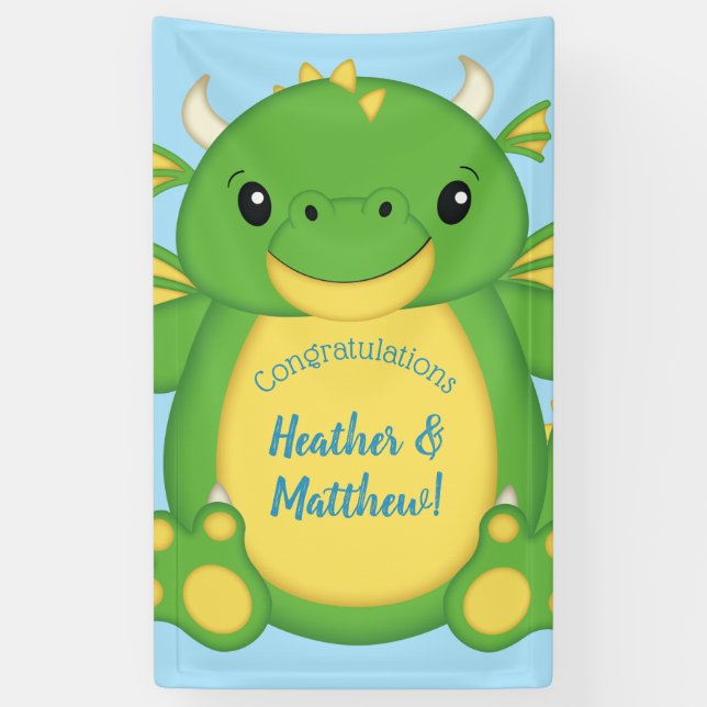 Lona Dragon Baby Shower Blue (Vertical)