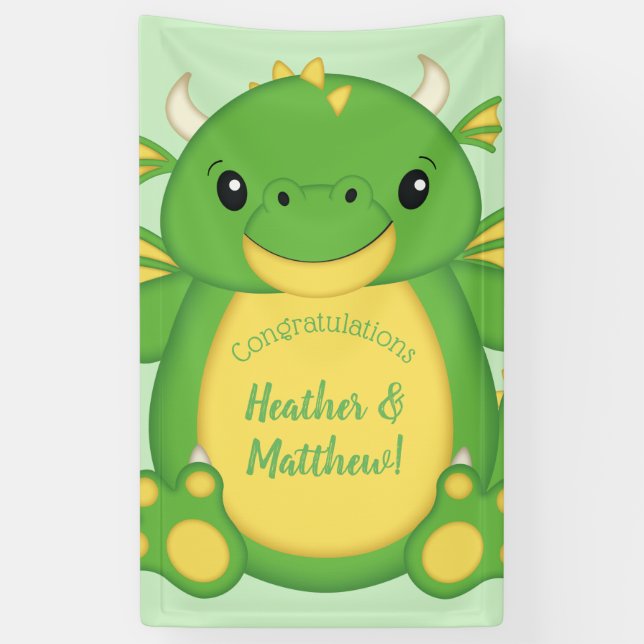 Lona Dragon Baby Shower Green (Vertical)