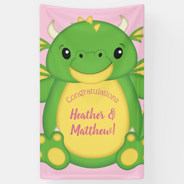 Lona Dragon Baby Shower Pink (Vertical)