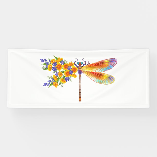 Lona Dragón de flores amarillas (Horizontal)