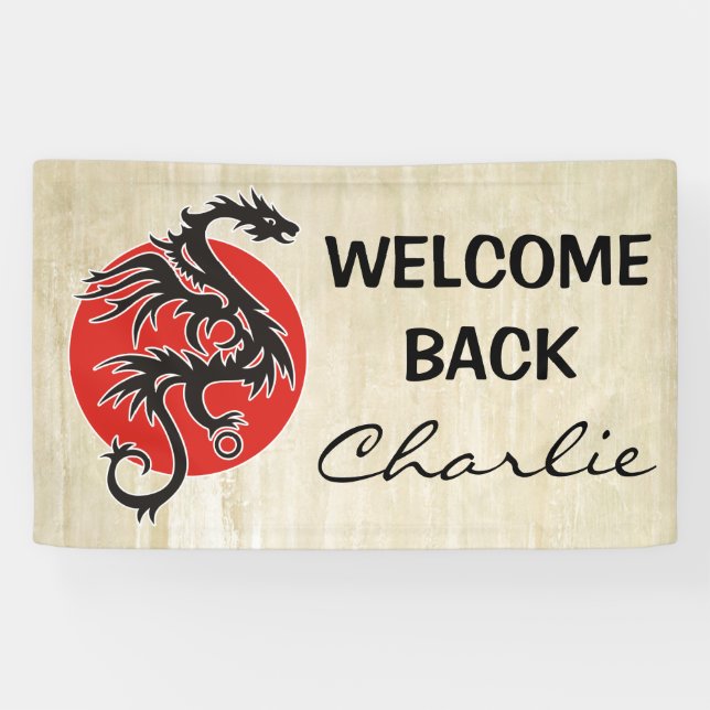 Lona Dragón Sun - blanco rojo negro + sus ideas (Horizontal)