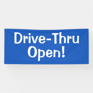 Lona ¡Drive-Thru Abierto! Banner de Negocios