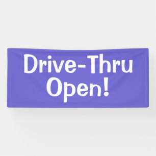 Lona ¡Drive-Thru Abierto! Banner de Negocios