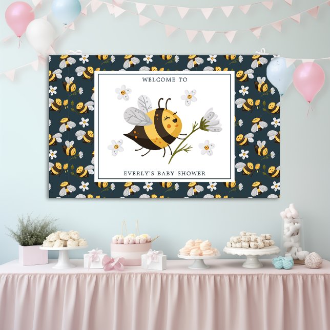 Lona Ducha de bebé abeja flor de margarita abejorro (Subido por el creador)