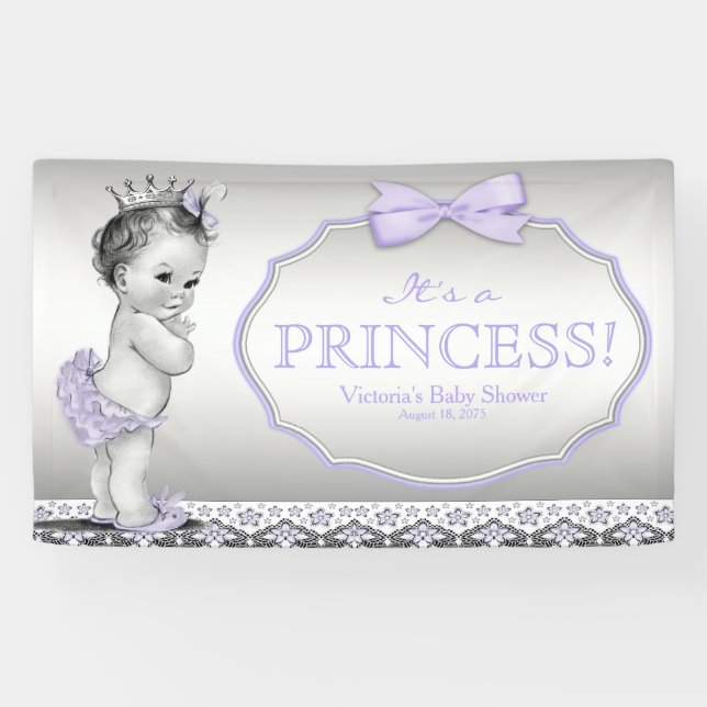 Lona Ducha de Bebé de la Princesa Púrpura (Horizontal)