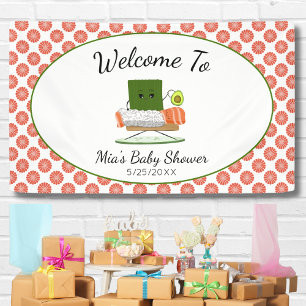 Lona Ducha de Bebé Kawaii: Bienvenida de Sushi y Rollo