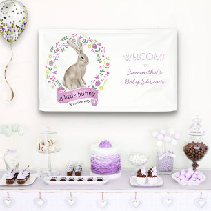 Lona Ducha de bebé Little Bunny Rabbit y flores bonitas
