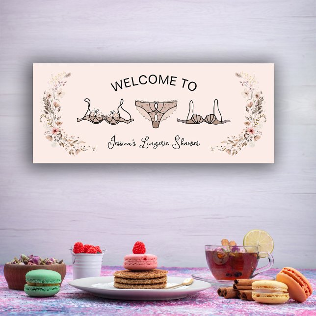 Lona Ducha de lencería floral dibujada neutral (Subido por el creador)