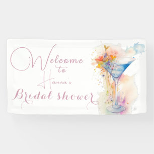 Lona ducha de novia elegante con acuarela floral