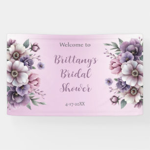 Lona Ducha de Novia Floral Acuarela Lavanda