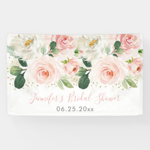 Lona Ducha de novia floral de oro rosa Rubor