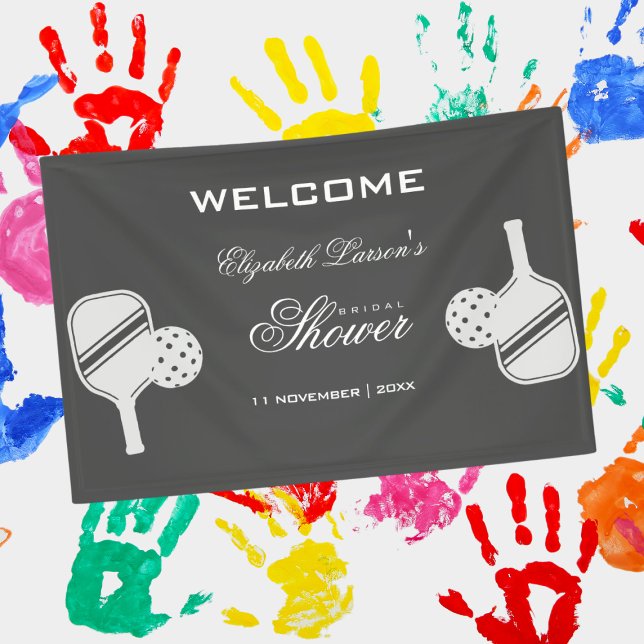 Lona Ducha de Novia para Amantes del Pickleball Negro y (Subido por el creador)